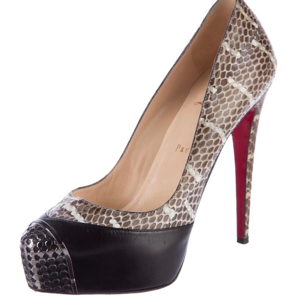Christian Louboutin Maggie Snakeskin Platform Pump 140 Womens size 38.5 - Picture 2 of 5
